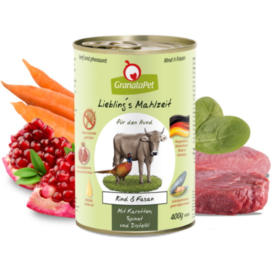 GranataPet Liebling's Mahlzeit marha és fácán konzerv 400 g