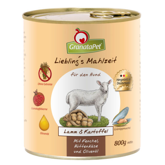 GranataPet Liebling´s Mahlzeit bárány és burgonya konzerv 800 g